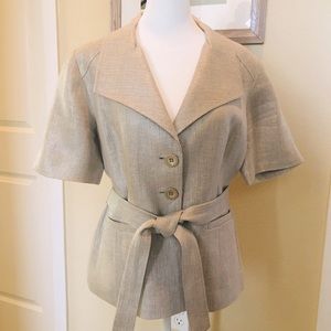 Kasper Separates Short Sleeve Button Front Jacket Size 12